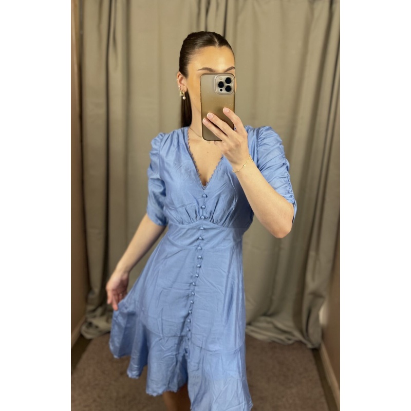 Rebecca Dress Dusty Blue - Bilde 2