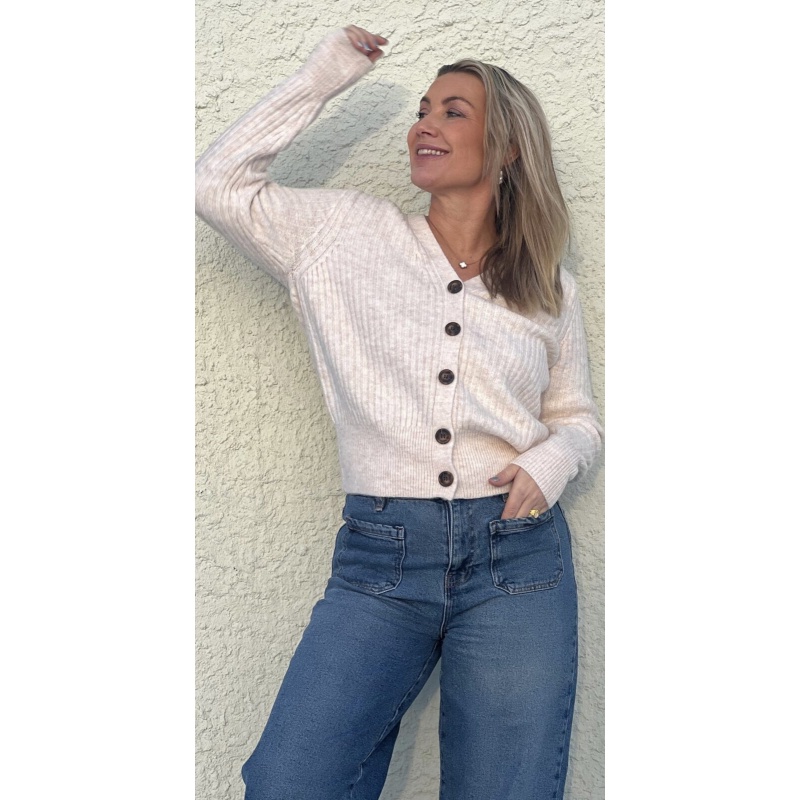 So Cozy Cardigan Powder Mel - Bilde 3