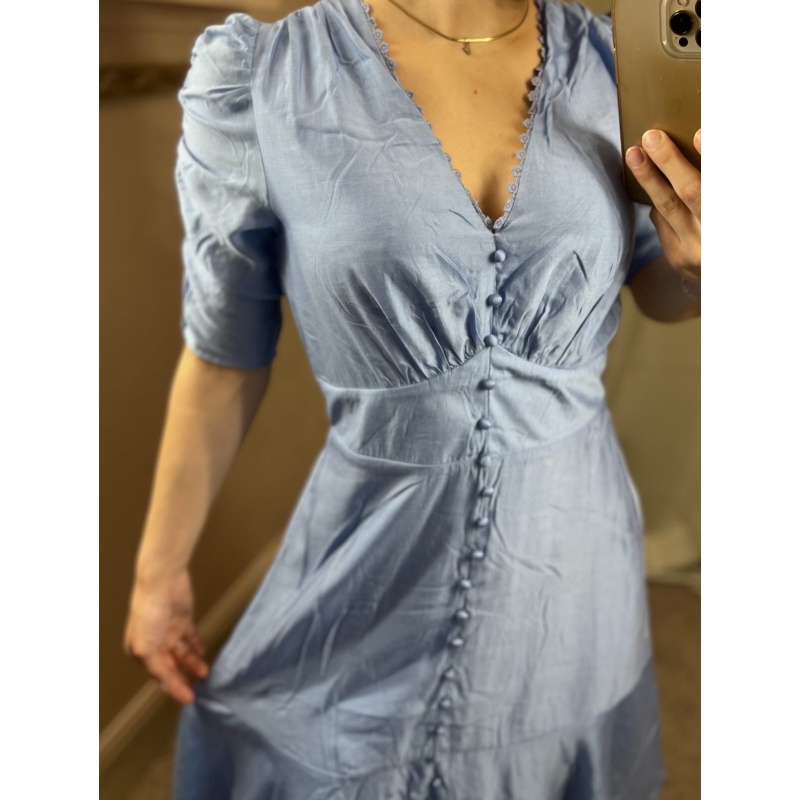 Rebecca Dress Dusty Blue - Bilde 3