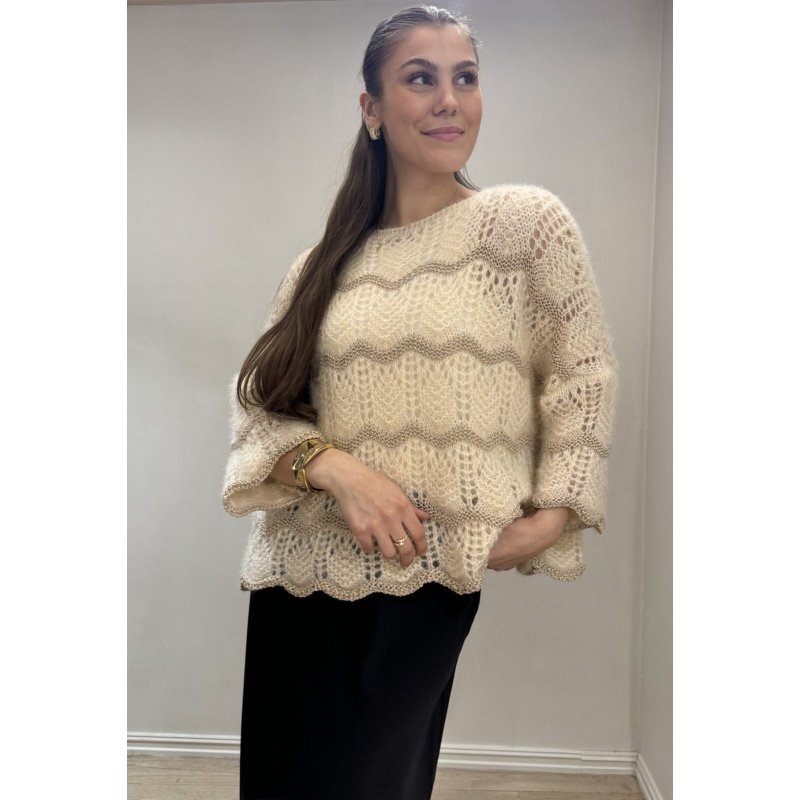 Lucie Knit Beige/Gold - Bilde 4