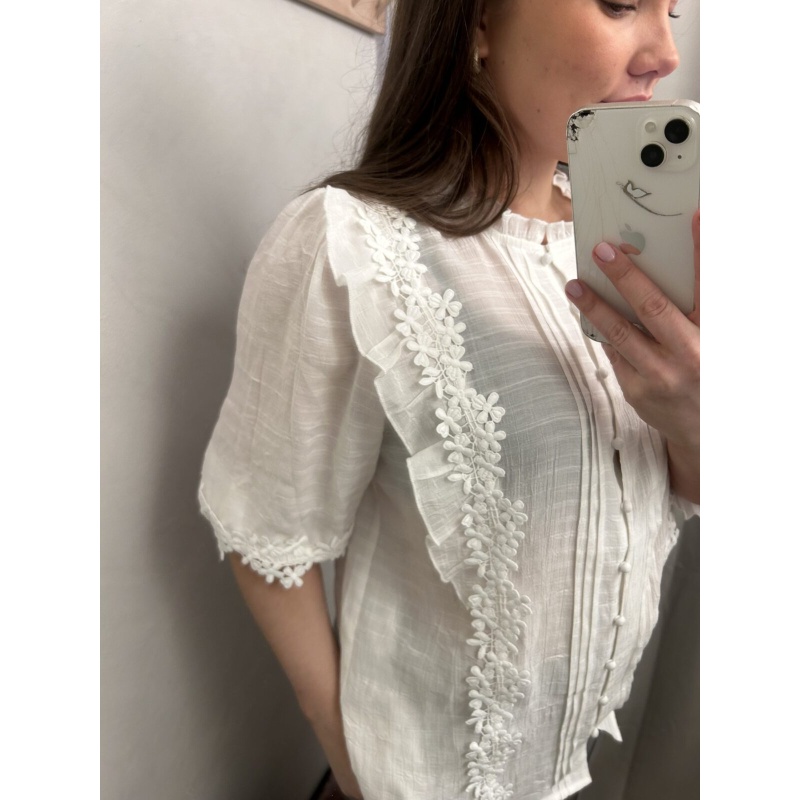 Lissi Flower Blouse White - Bilde 4