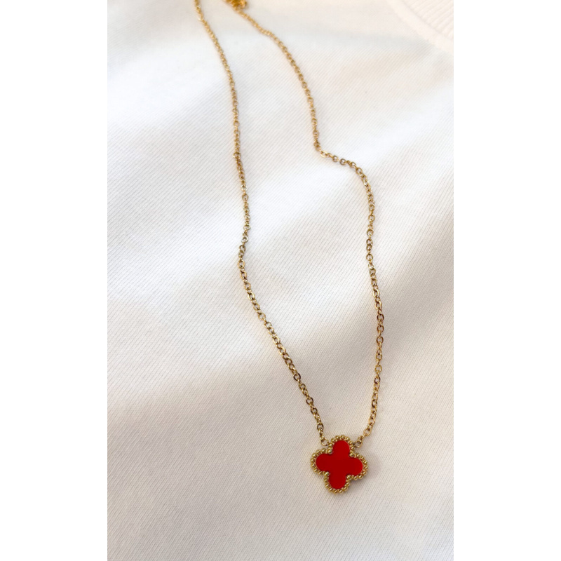 Clover Necklace Red