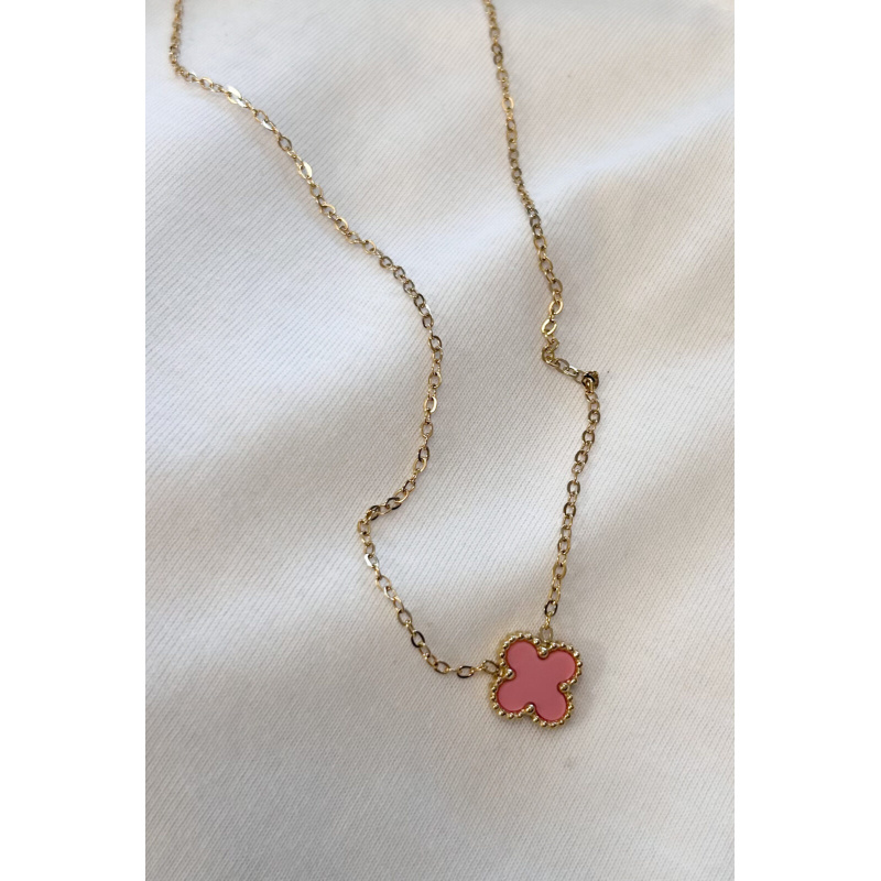 Clover Necklace Pink