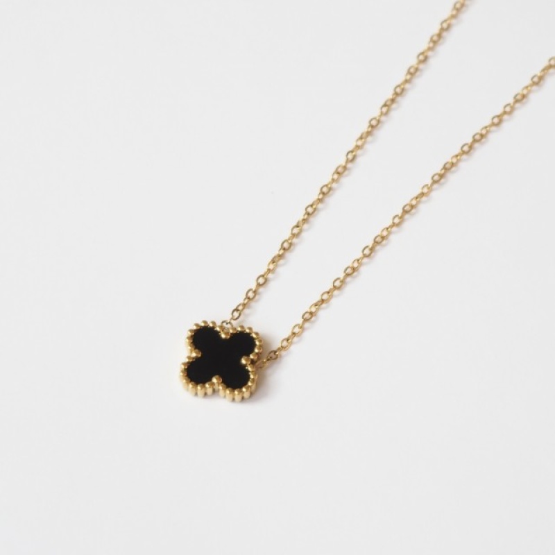 Clover Necklace Black - Bilde 2