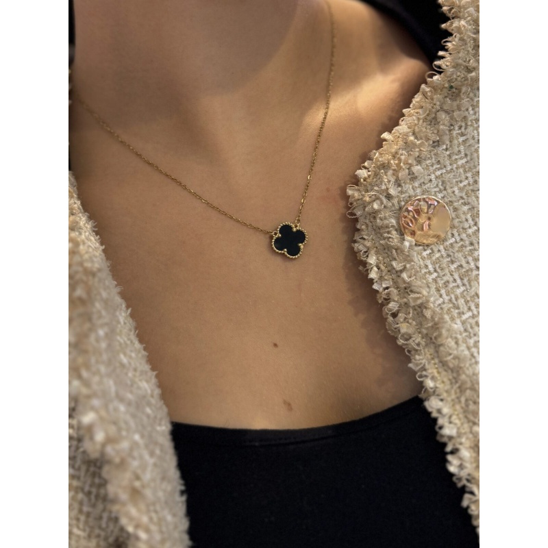 Clover Necklace Black - Bilde 4