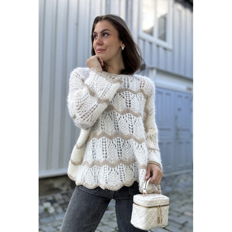 Lucie Knit White/Gold - Bilde 2