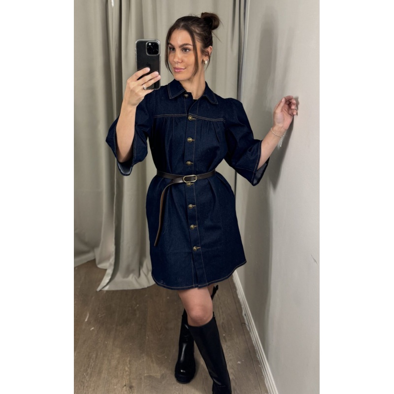 Denise Shirt-Dress Dk Denim - Bilde 6