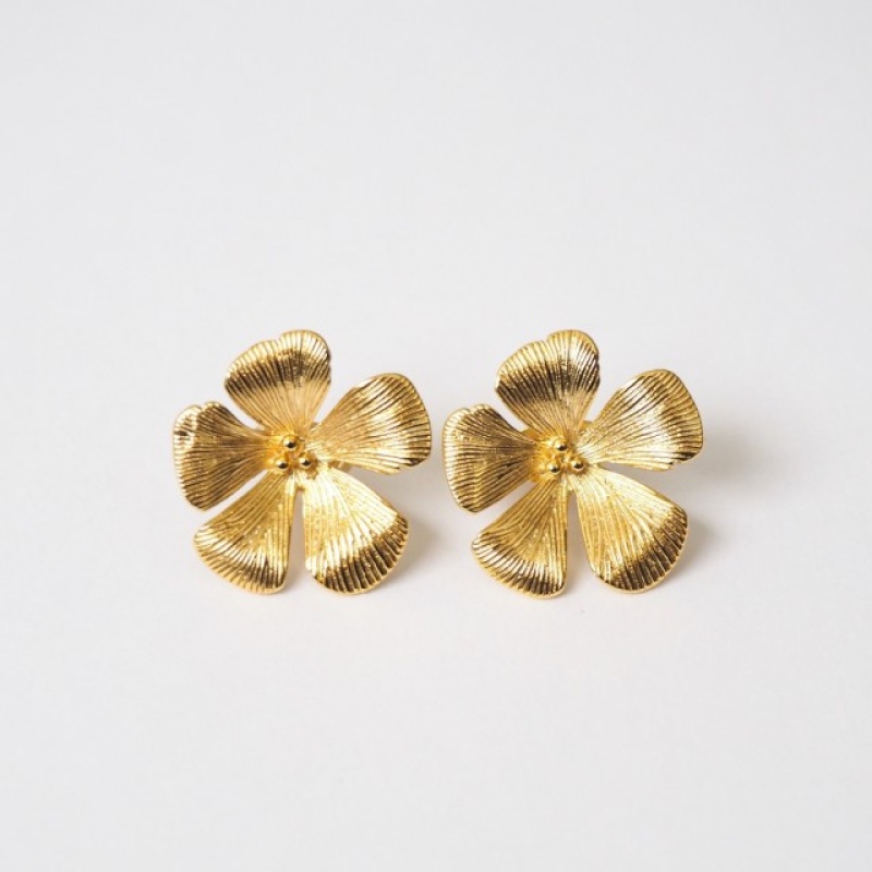 Poppy Flower Studs Gold - Bilde 3