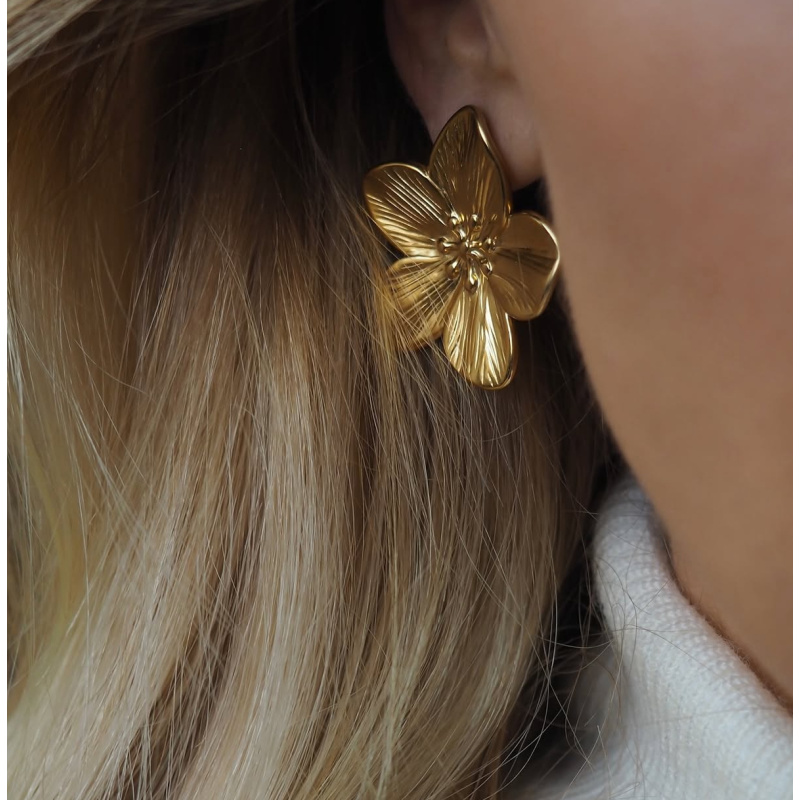 Dream Flower Studs Gold - Bilde 2