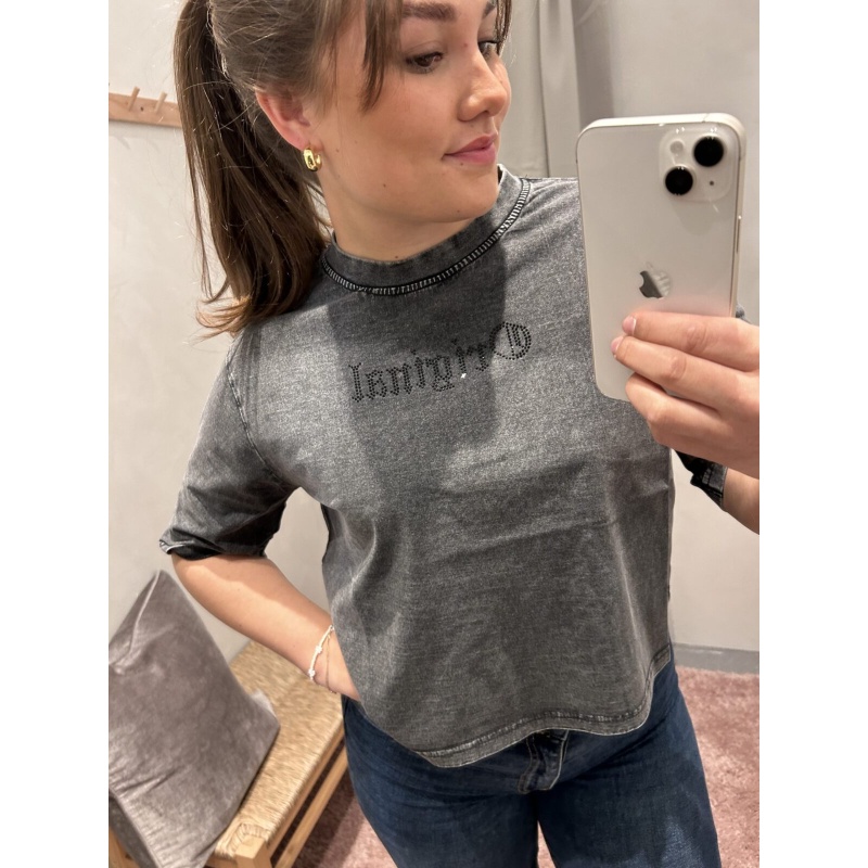 Perfect Tee Crop D.Grey/ Stone - Bilde 3