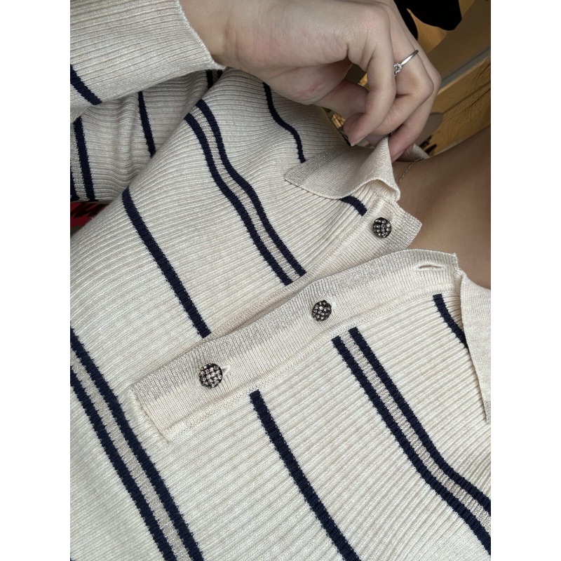 Evi Sweater Stripe Beige/Blue - Bilde 2