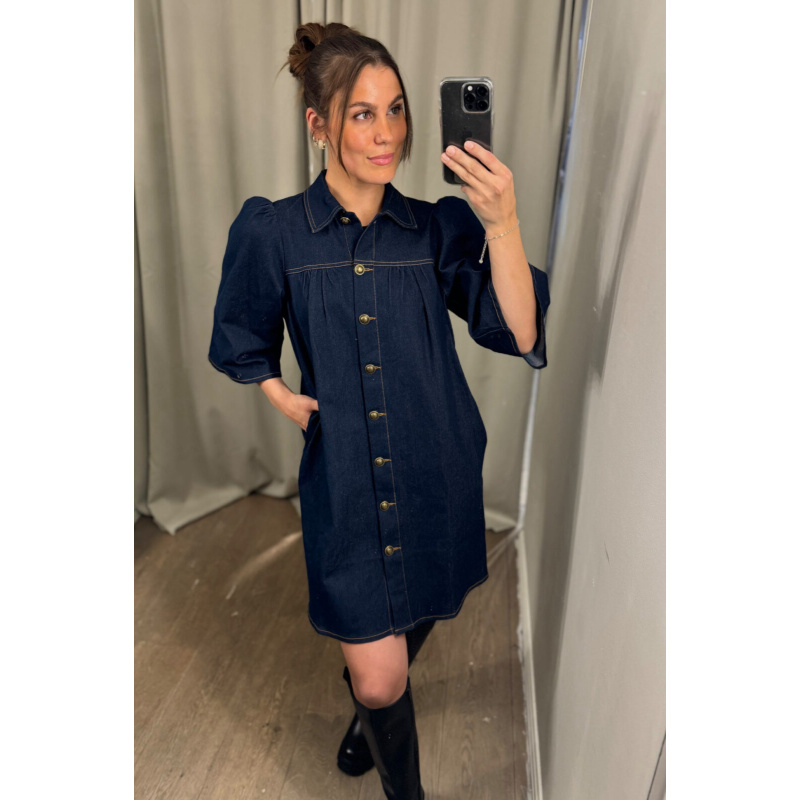 Denise Shirt-Dress Dk Denim - Bilde 2