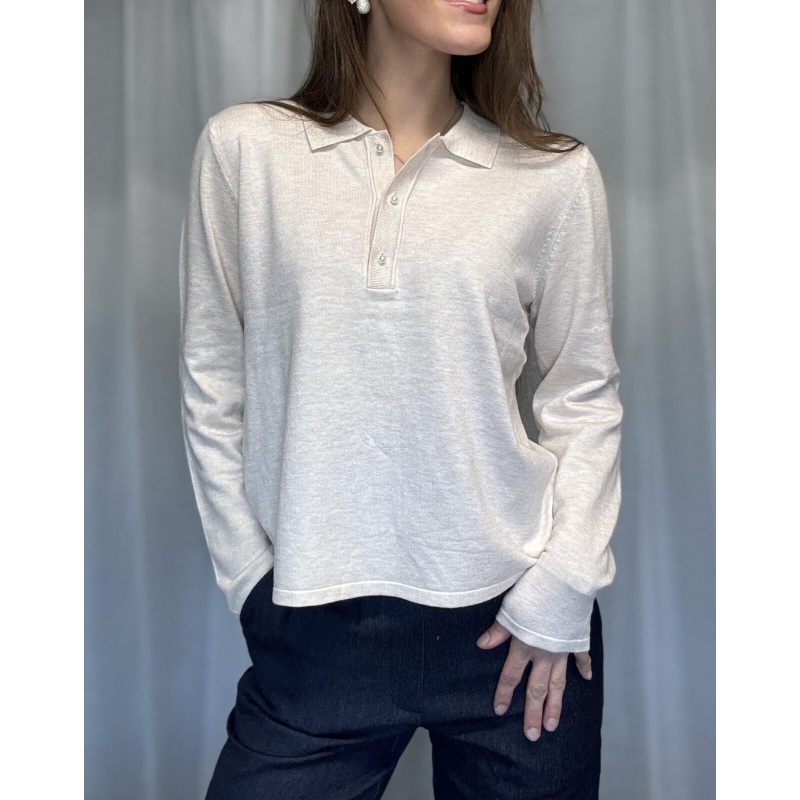 Dina Polo Sweater Sand - Bilde 3