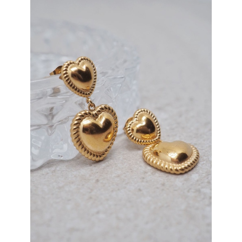 Detail Heart Earings Gold