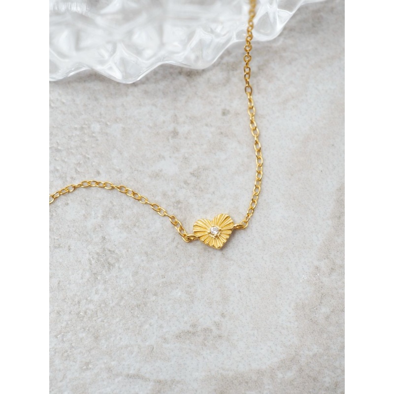 Dainty Heart Bracelet Gold - Bilde 2