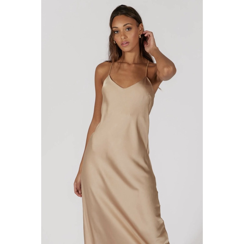 Satin Dress Champange - Bilde 2