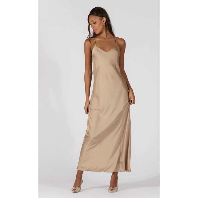 Satin Dress Champange - Bilde 3