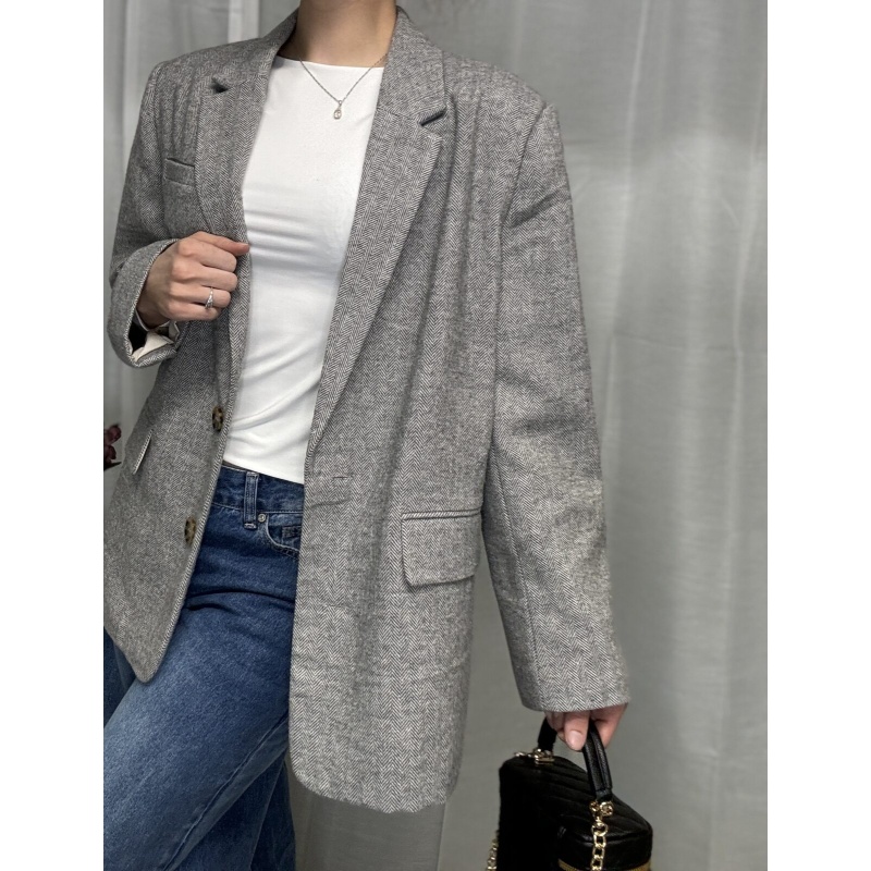 Mathea Oversized Blazer Grey - Bilde 2