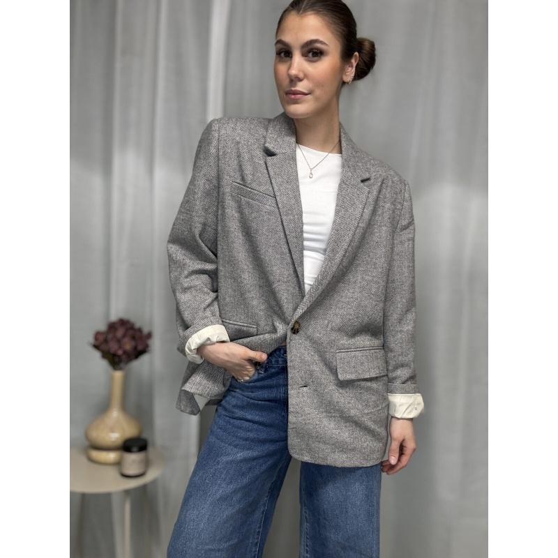 Mathea Oversized Blazer Grey - Bilde 3