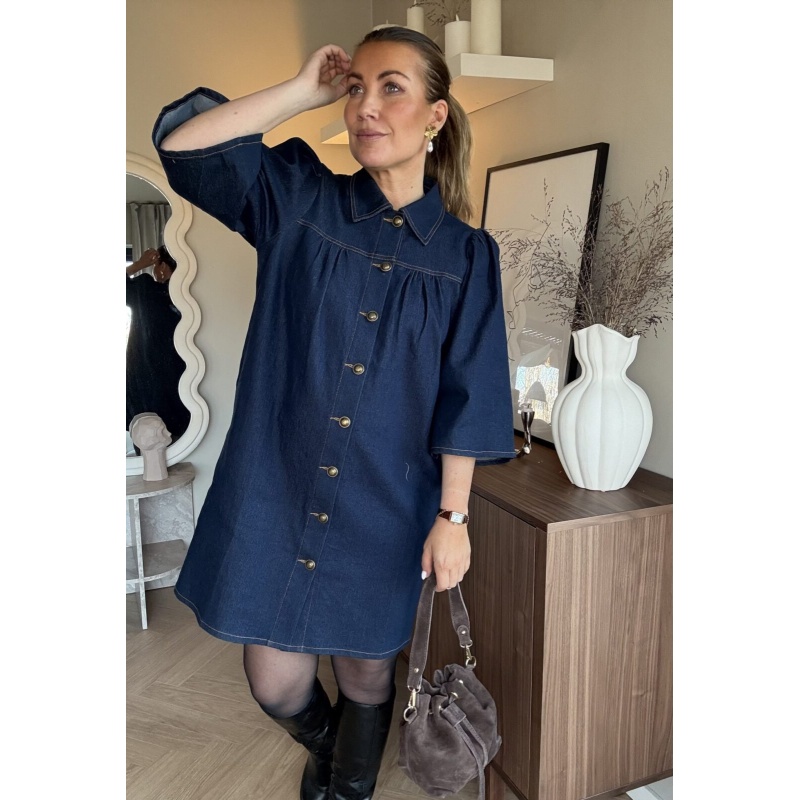 Denise Shirt-Dress Dk Denim