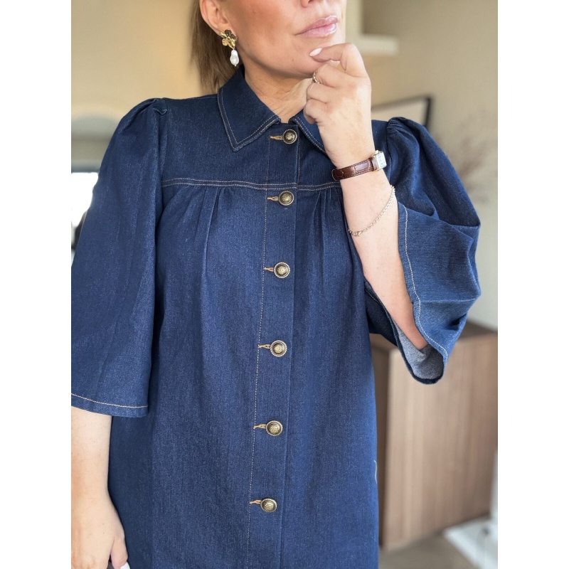 Denise Shirt-Dress Dk Denim - Bilde 4