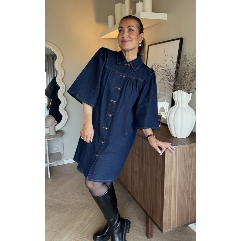 Denise Shirt-Dress Dk Denim - Bilde 3