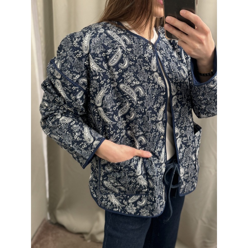 Mandala Print Jacket Navy - Bilde 5