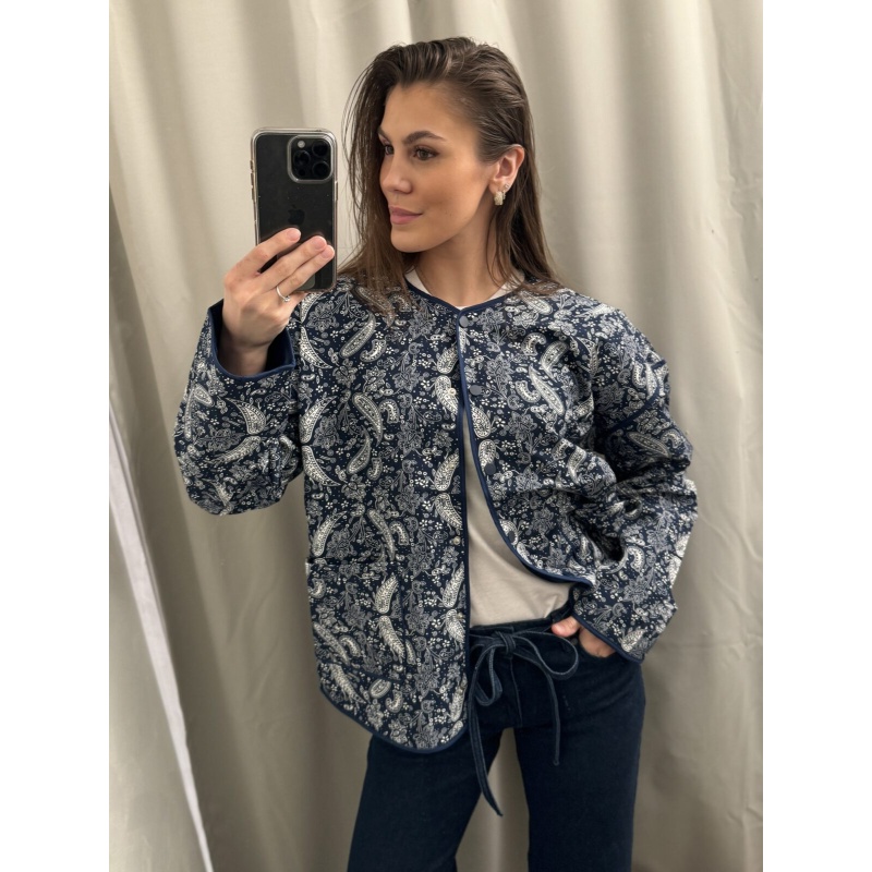 Mandala Print Jacket Navy