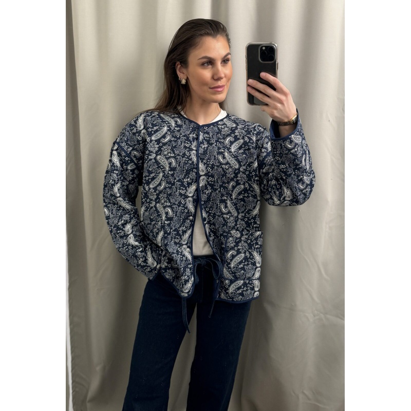 Mandala Print Jacket Navy - Bilde 4