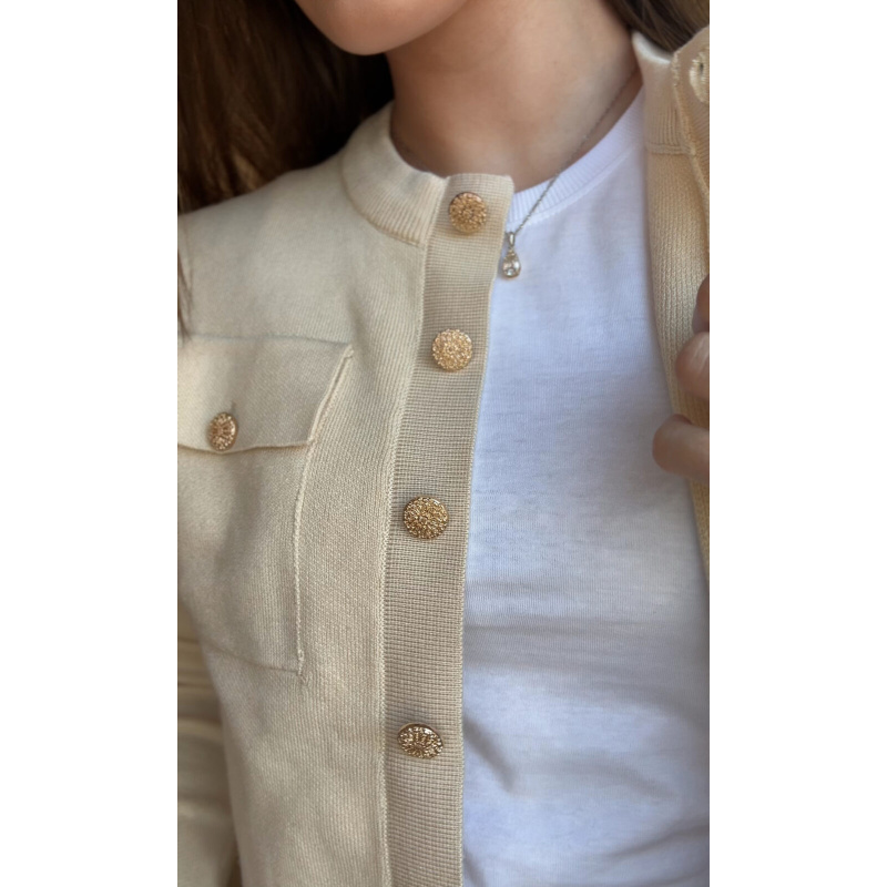 Hedda Classy Cardigan Cream - Bilde 4