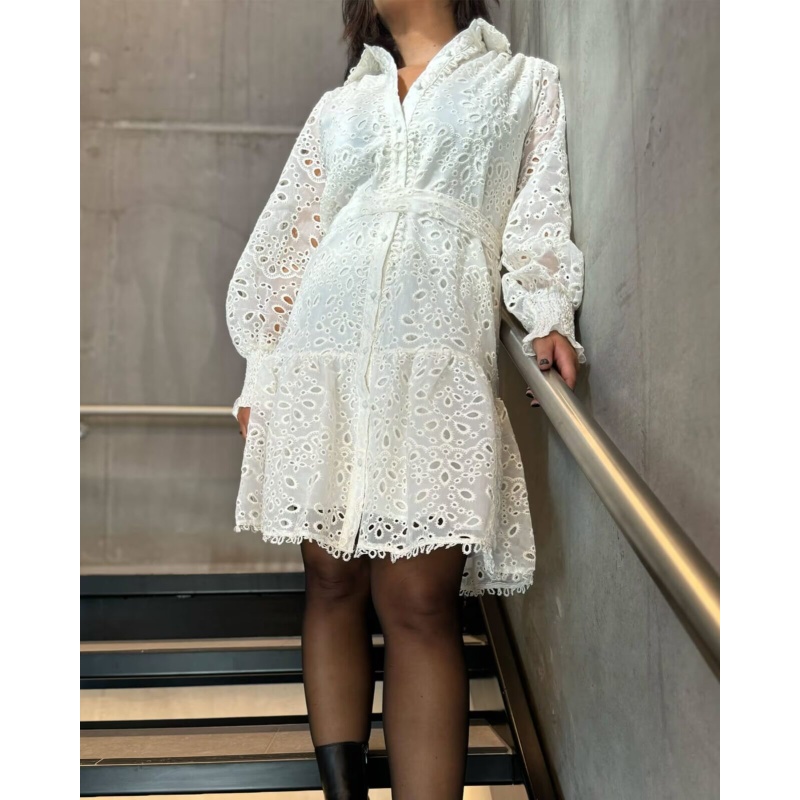 Flores Dress Lace Off White