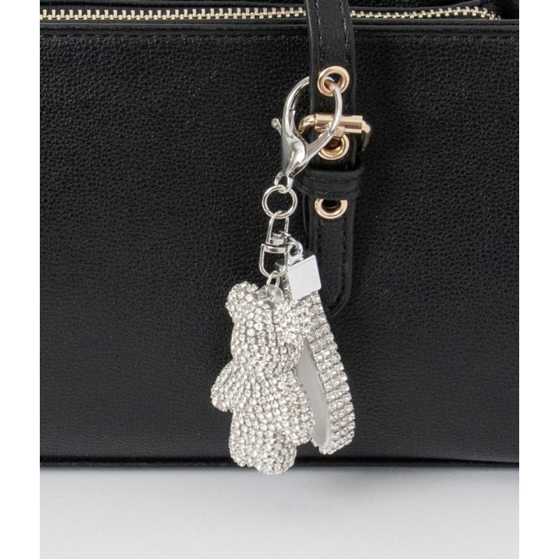 Bedazzled Teddy Bagcharm Silver