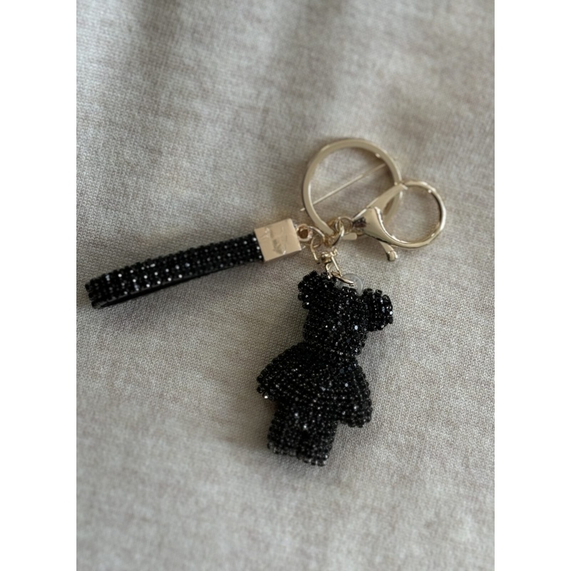 Bedazzled Teddy Bagcharm Black