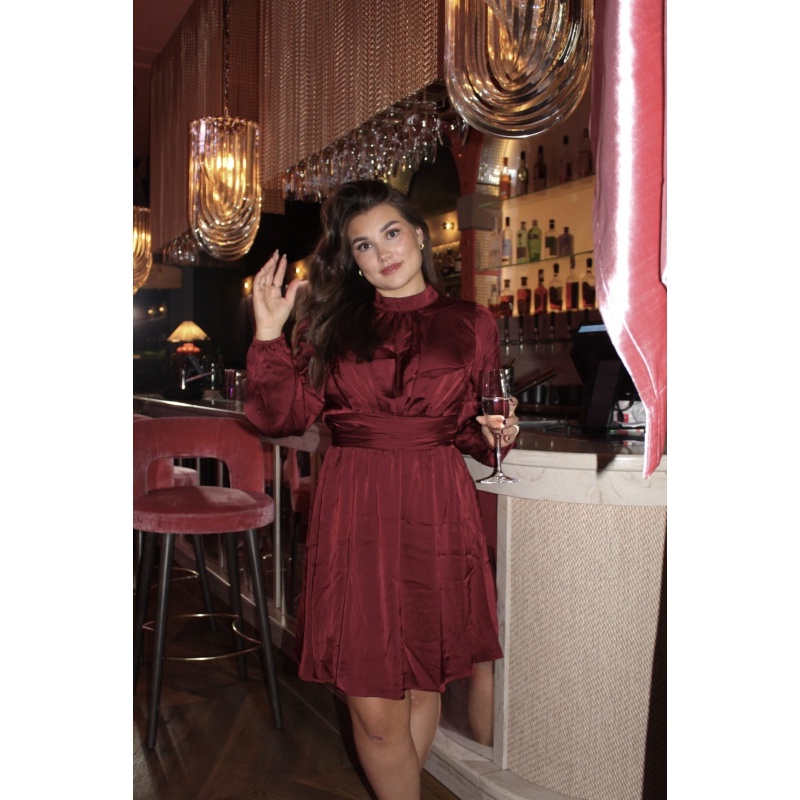 Amore Dress Mid Burgundy - Bilde 5