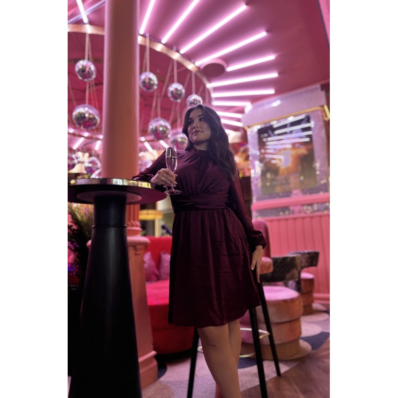 Amore Dress Mid Burgundy - Bilde 4