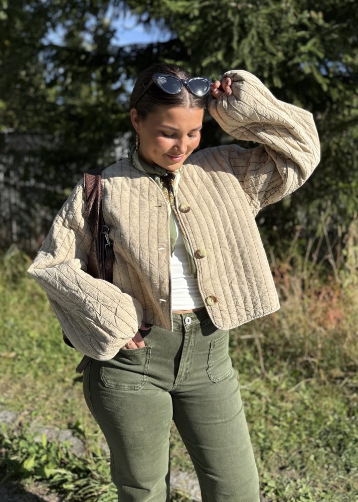 Padded Western Jacket Beige