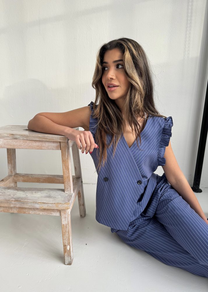 Roberta Stripe Top Blue