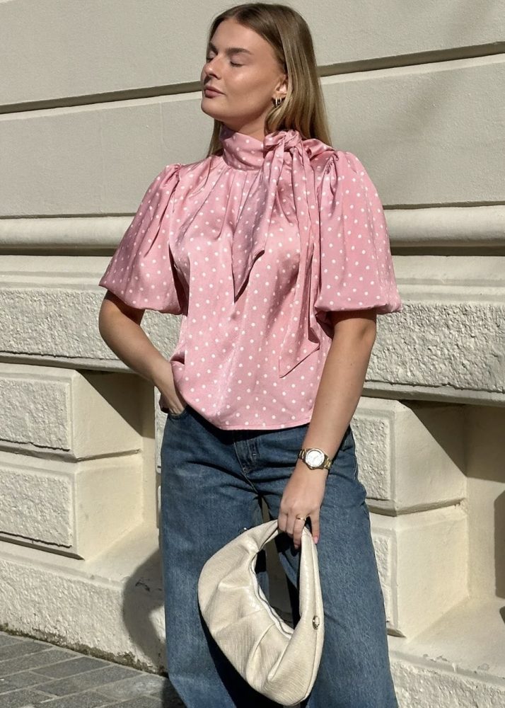 Cutie Dotty Blouse Pink
