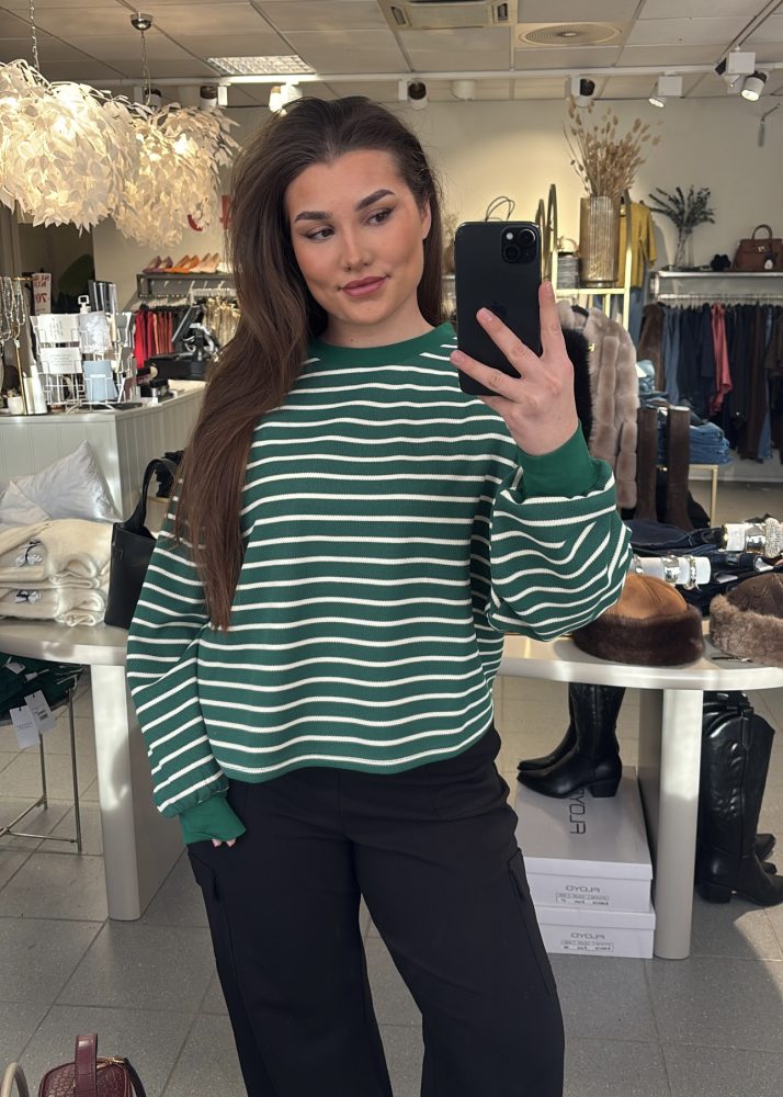 Elise Stripe Sweater Green