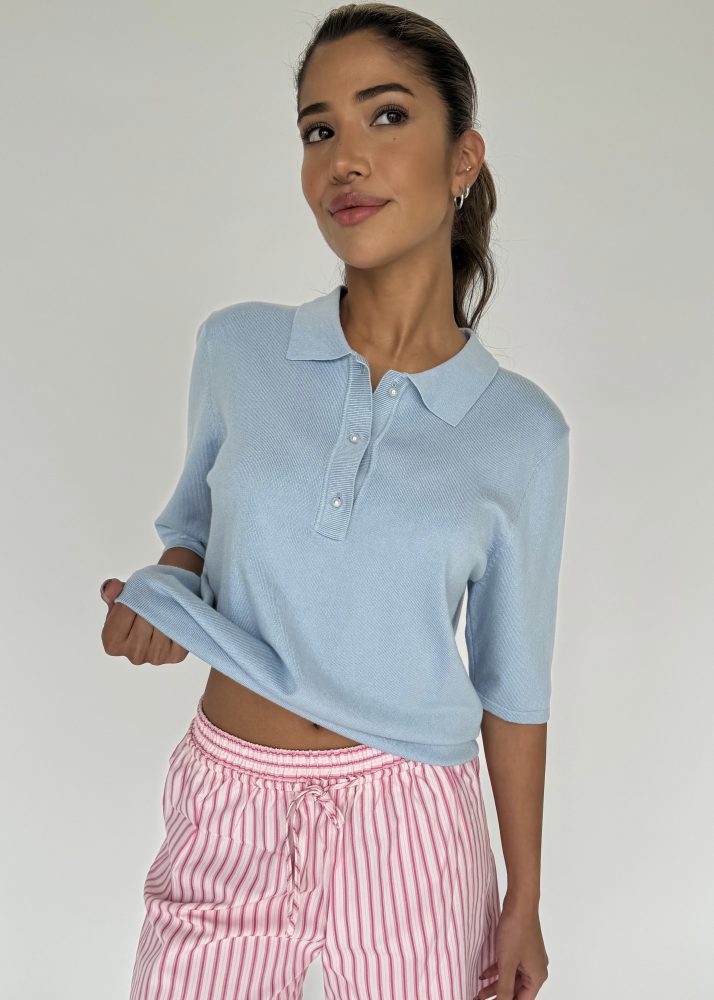 Dina Polo Tee Sky Blue
