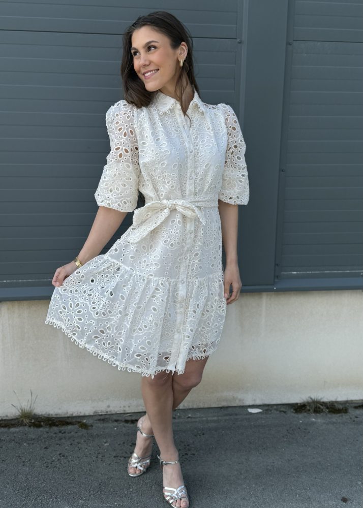 Flores Dress Lace Off White