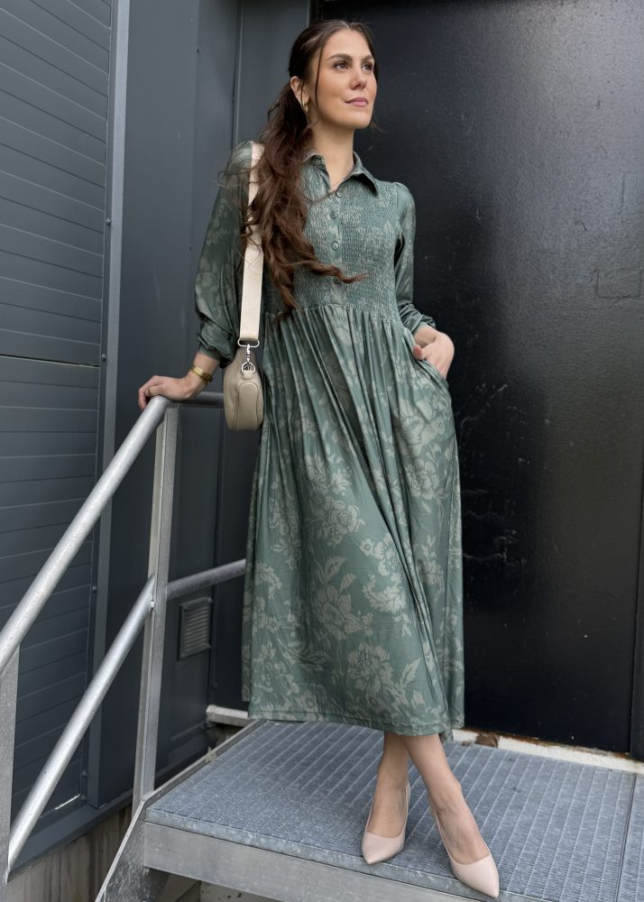Mette Long Dress Khaki