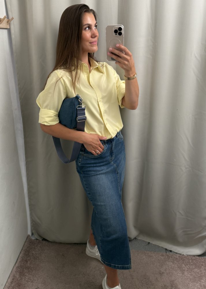 Ollie Skirt Mid Blue Wash