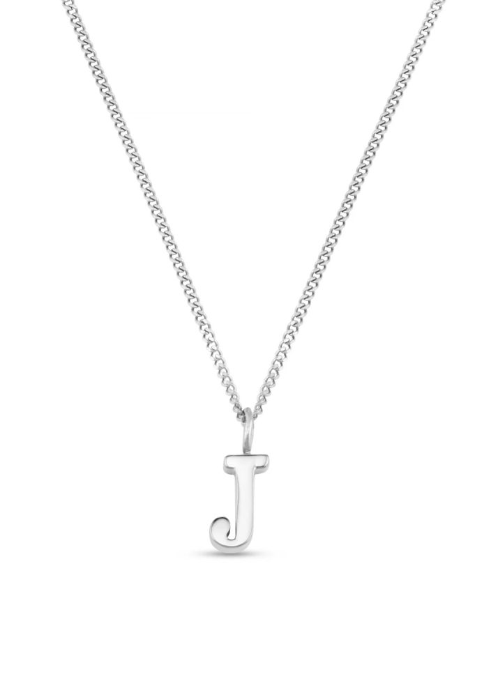 J Lyx Initial Necklace Silver