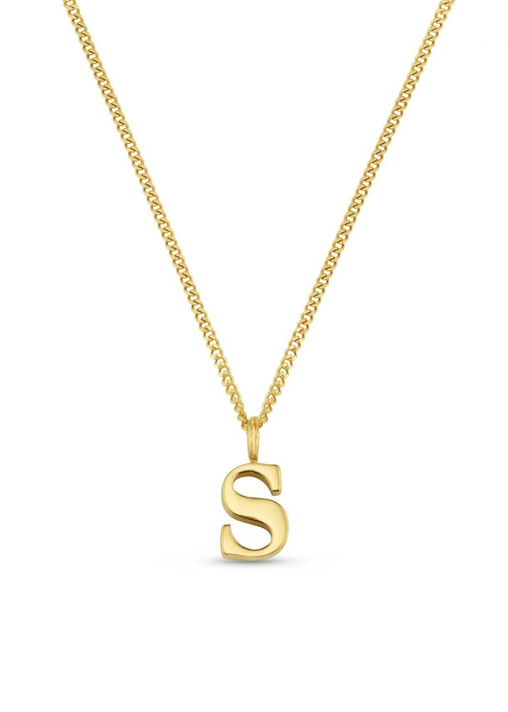 S Lyx Initial Necklace Gold