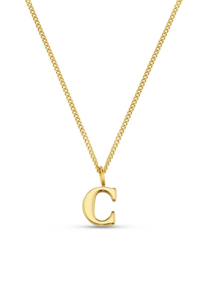 C Lyx Initial Necklace Gold