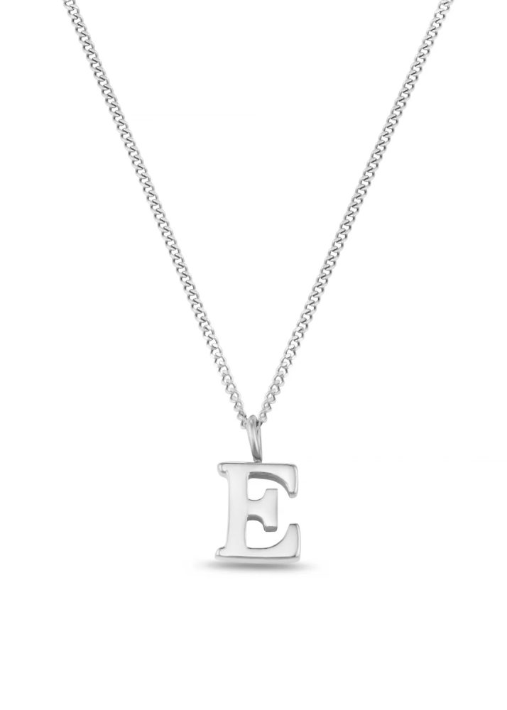 E Lyx Initial Necklace Silver