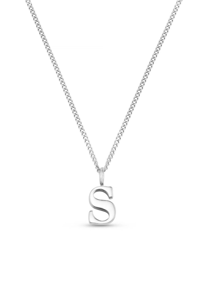 S Lyx Initial Necklace Silver