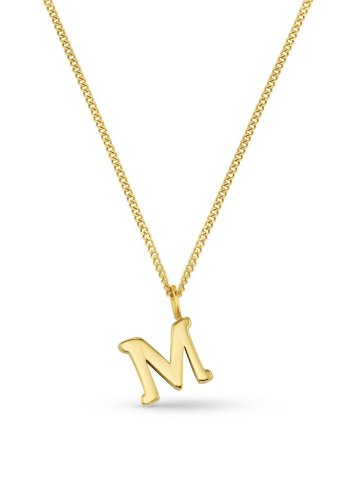 M Lyx Initial Necklace Gold