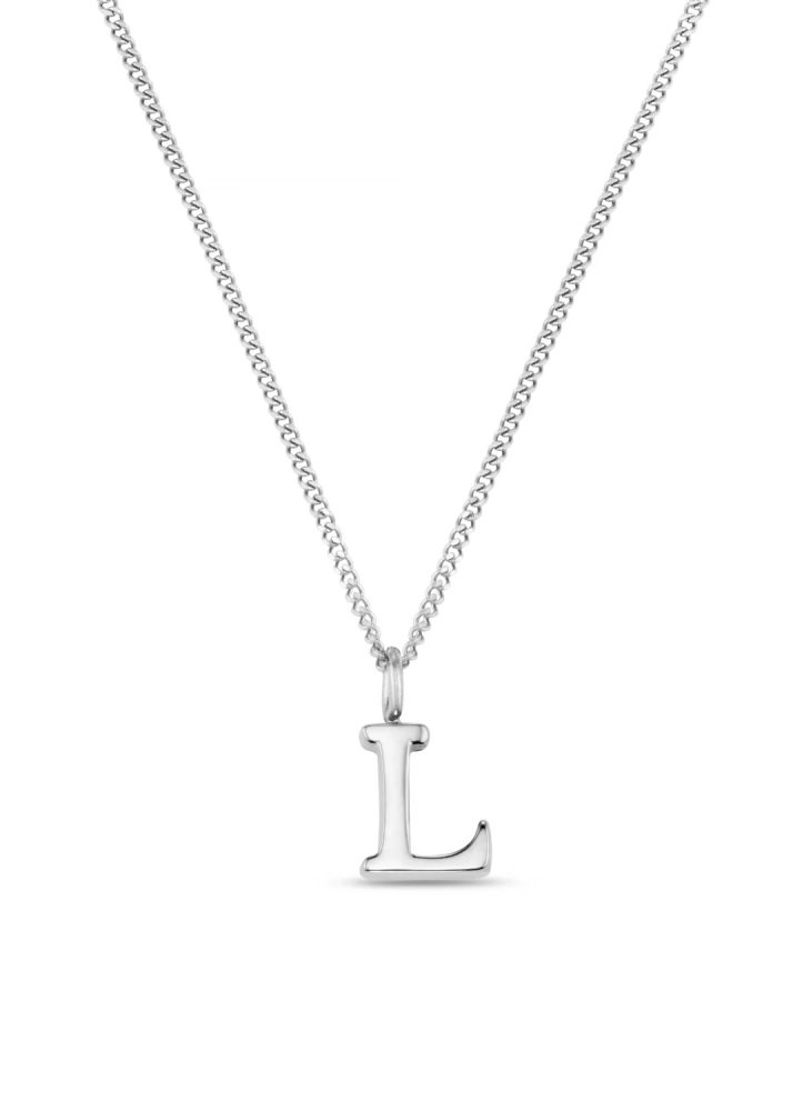 L Lyx Initial Necklace Silver